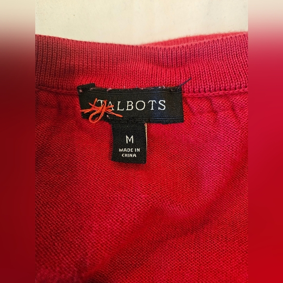 Talbots Women's Red Button-Up Cardigan, Size M - Picture 6 of 9